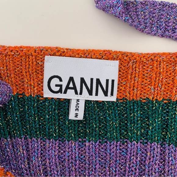 GANNI Tank Top Striped Metallic Knit - Picture 6 of 9